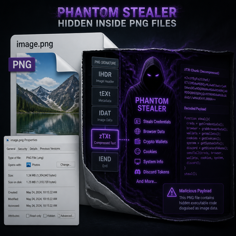 Cybersecurity warning about malicious code hidden inside PNG files